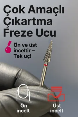 Rulia Professional RULIA Kırmızı Çam Tipi Karbit Freze Ucu – Jel & Kalıcı Oje Çıkartma İçin Profesyonel Kullanım