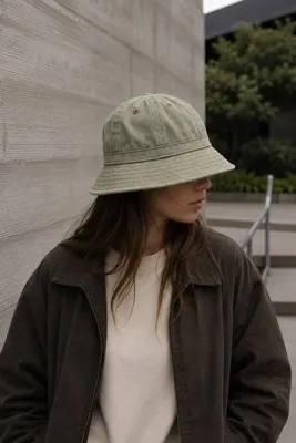 Külah Unisex Washed Khaki Bucket Şapka Pamuklu Balıkçı Şapkası