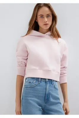 Mavi Kapüşonlu Pembe Sweatshirt 1S10386-71006
