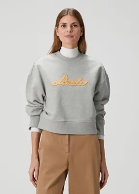 Moncler Gri Logo Detaylı Sweatshirt