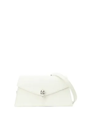 McQueen Skull Mini Beyaz Kadın Deri Çanta