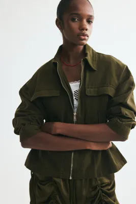 H&M Büzgü Bağı Detaylı Utility Ceket
