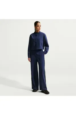 Nike Kadın Gece Mavisi Dri-FIT Yandan Çıtçıtlı Yırtmaçlı Bol Kesim Eşofman Altı - Wmns Pant - II5323-410