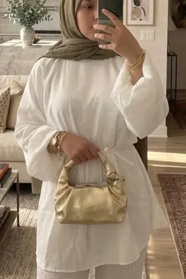 miremiran Balon kol oversize tunik gömlek belden bağlamalı ense fermuarlı kol içi astarlı BEYAZ