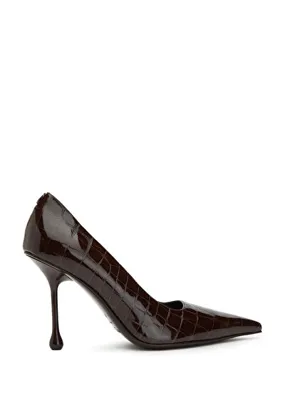 Jimmy Choo Ixia Kahverengi Rugan Deri Stiletto