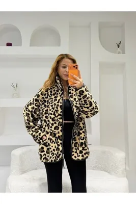 İrka Moda Desenli Peluş Ceket