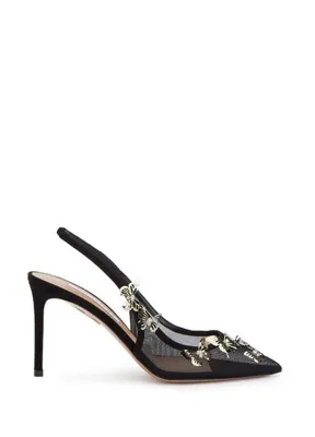 Aquazzura Papillon Sauvage Siyah Topuklu Ayakkabı