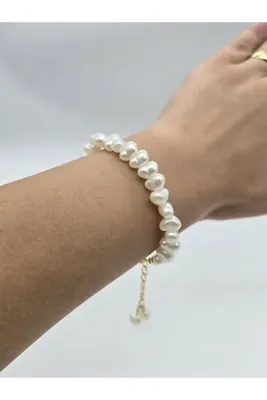 NBS Beautiful Naturel Stones İnci ( Boncuk ) Bileklik Doğal Kesim