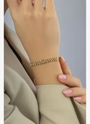 Pırlant 14 Ayar Altın Gümüş Rose Renk Bileklik