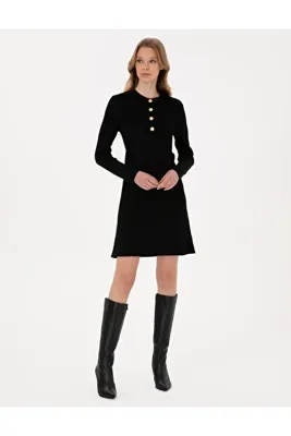 Pierre Cardin Siyah A Kesim Triko Elbise 50311039-VR046