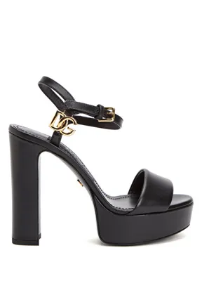 Dolce & Gabbana Siyah Kadın Deri Sandalet