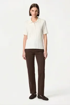 Mudo Kadın Kahverengi Cropped Flare Fit Pantolon