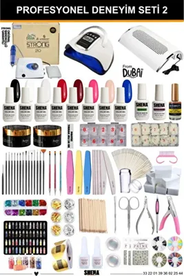 Shena Kalıcı Oje - Protez Tırnak Deneyim Seti 2 (STRONG 210 FREZE-UV-TOZ ALMA | OJE-PROTEZ JEL | AKSESUAR)