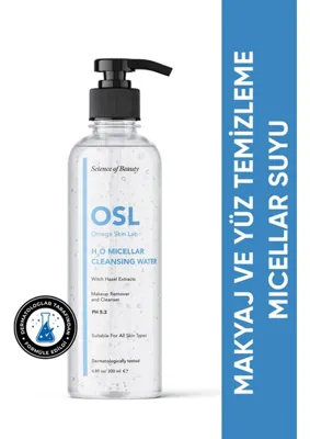Osl Omega Skin Lab - Makyaj Ve Yüz Temizleme Micellar Suyu - H2o Micellar Cleanser Water 200ml