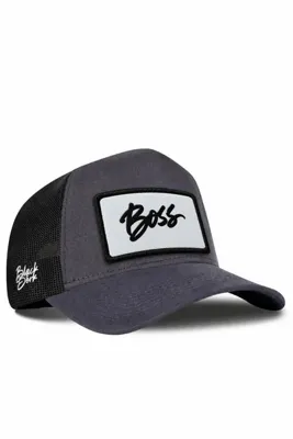 BlackBörk V2 Trucker Boss - 1bs Kod Logolu Unisex Antrasit-siyah Şapka (CAP)
