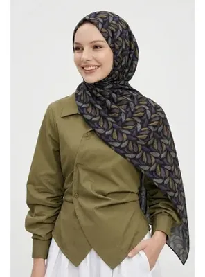 InStyle Kuş Tüyü Desenli Mor Soft Pamuk Şal