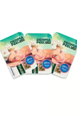 DERMAPEEL Orta Kalın Floş  Banyo Kesesi 3'lü set