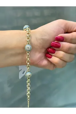 Genel Markalar Xuping Jewelry 14K Altın Kaplama Zirkon Taşlı Nazar Boncuklu Vip Seri Kadın Bileklik