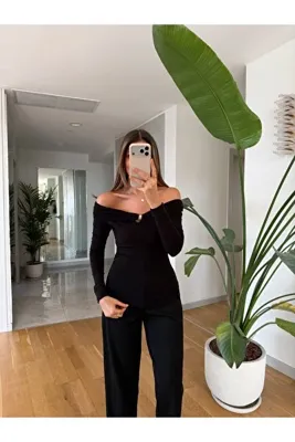 MERVE AKSOY Grace Gold Tokalı Bluz -Siyah