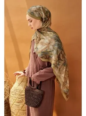 Silk Home Riva Şal Tencel Wild Flower Küf Yeşili