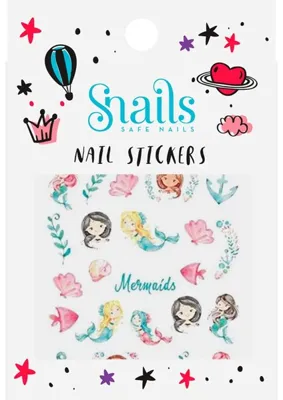 Vera Concept Store Snails Safe Nails 518077 Çocuk Tırnak Çıkartması, Motif: Deniz Kızı, Çıkarılabilir