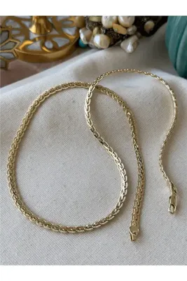 XUPING JEWELRY Xuping 14K Örgü Desenli Zincir Kolye