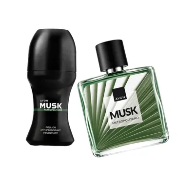 Avon Musk Metropolitano Erkek Parfüm EDT 75 ML + Musk Metropolitano Erkek Roll-On Deodorant 50 ML