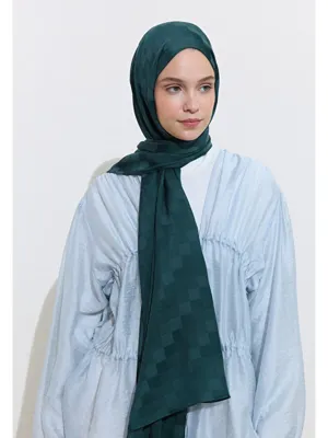Fresh Scarfs Nori İpek Jakar Şal Petrol