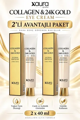 XAURA GLOBAL Collagen & 24K Gold Eye Cream 40 ml 2 Adet