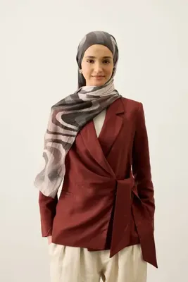 Modakaşmir Çöl Degrade Desen Liva Modal Kraş Şal