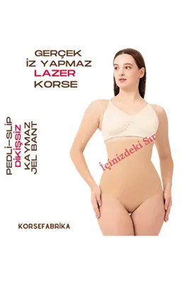 korsefabrika trend mood store GERÇEK LAZER Yüksek Bel- Pedli- Toparlayıcı- Sıkılaştırıcı- İz Yapmayan- Dikişsiz- Slip Kadın Korse