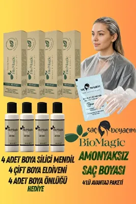 BioMagic Saç Boyacım Mendil+Bio Magic Amonyaksız Saç Boyası 6.00 Koyu Kumral+20 Vol