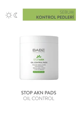 Babe Laboratorios Stop Akn Oil Control Pads 60 Pads - Yağlı Ciltler İçin Sebum ve Yağ Kontrol Pedi