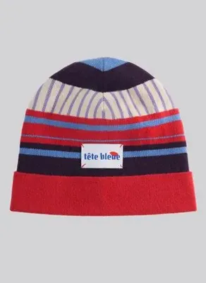 Tete Bleue Kırmızı Kadın Çizgili Bere NOE CASHMERE BLEND GRAPHIC BEANIE