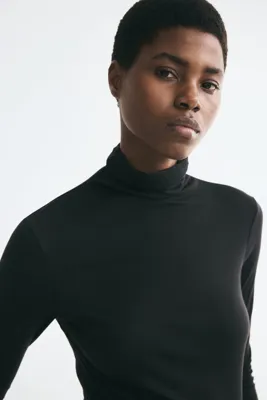H&M Pima Pamuklu Yarım Balıkçı Yaka Üst