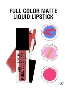 Lollis Full Color Mat Likit Ruj Kalıcı Yoğun Pigmentli Liquid Lipstick 107
