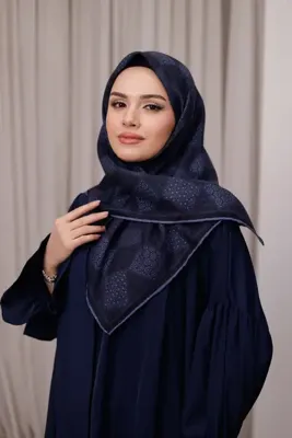 Genel Markalar Mosaic Desen Soft Eşarp – Mavi