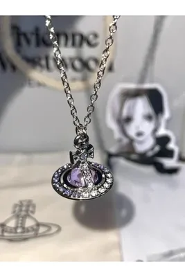 Heda Jewelry 3D Saturn Orb Kolye - Nana Osaki İlhamlı Lila Gezegen Kolye