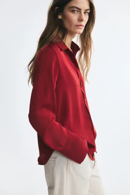 H&M Uzun Kollu Saten Gömlek