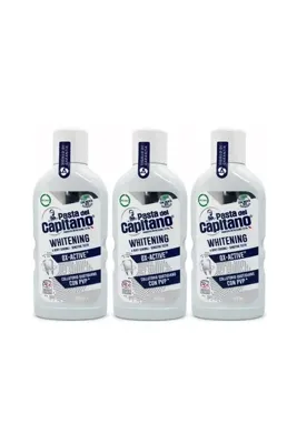 PASTA DEL CAPITANO Beyazlatıcı Etkili Ağız Bakım Suyu 400 ml x 3 Adet
