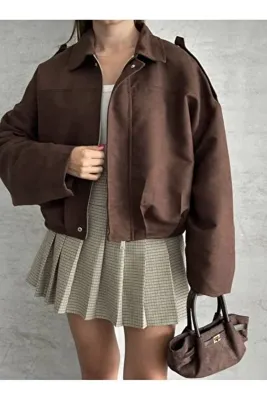 PRİFALDİ ZR Oversize Süet Bomber Ceket