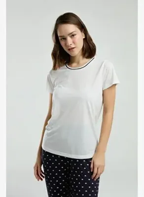 Arnetta Kadın Beyaz Kısa Kol Pijama Takımı