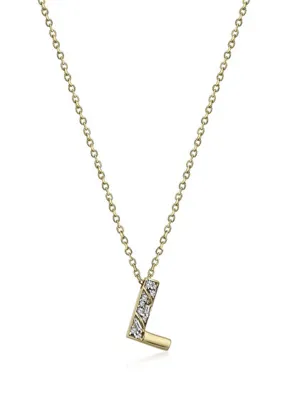 Foen Timeless Initials L Harfli Pırlanta Taşlı 14 Ayar Altın Kadın Kolye
