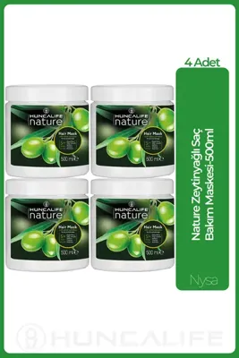 Huncalife Nature Zeytinyağlı Saç Maskesi 500 ml - 4 Adet