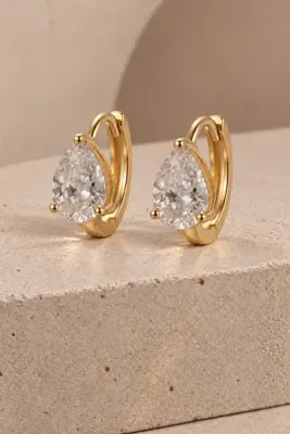 Sisters Jewelery Lina Damla Taşlı Gold Halka Küpe