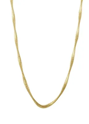 Safir Mücevher Burgu Yılan 14 Ayar Altın Unisex Zincir Kolye