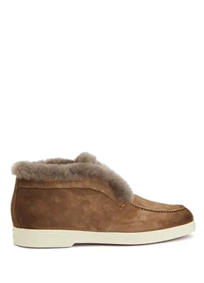 Santoni Kahverengi Kadın Süet Loafer
