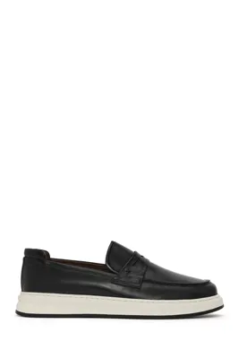 Derimod Erkek Siyah Deri Casual Loafer