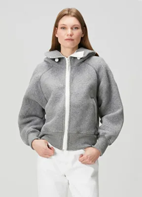 Canada Goose Chilliwack Gri Kapüşonlu Yün Ceket