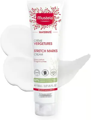 Mustela Hamilelik için Hamile Çatlak Kremi - Doğal Avokado, Maracuja ve Shea Yağı ile - Kokusuz ve EWG Onaylı - 5.07 fl. Oz